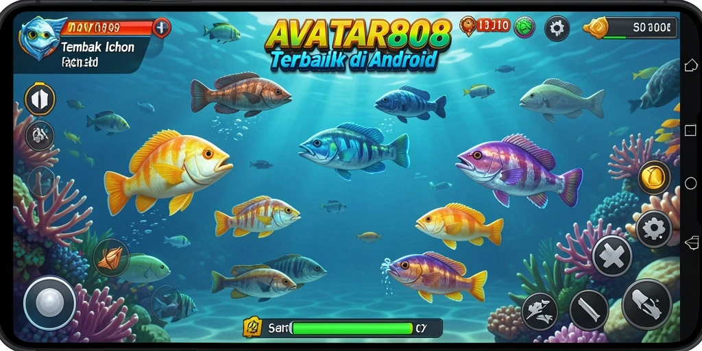 Tangkapan ikan berwarna-warni dalam gameplay yang seru.
