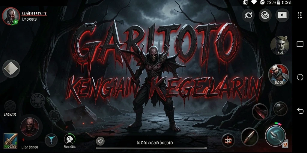 Tampilan gameplayGARITOTO yang penuh ketegangan dan kegelapan.