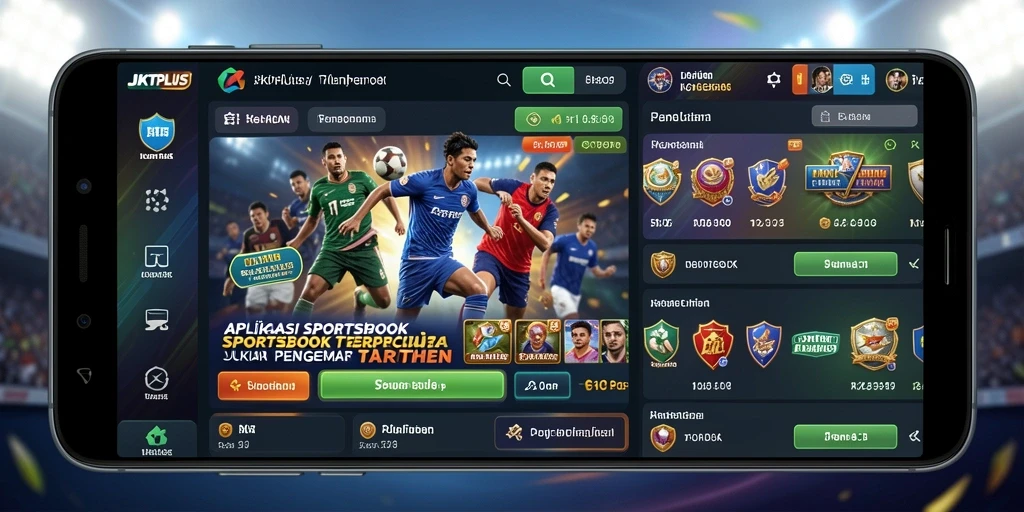 Tampilan antarmuka aplikasi JKTPLUS untuk taruhan olahraga yang mudah digunakan.