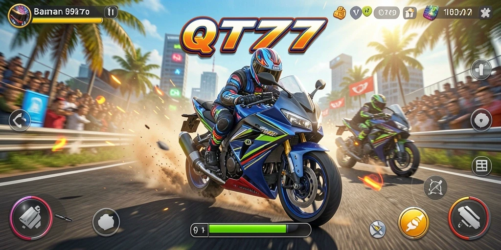 Gameplay seru balapan motor di QT777