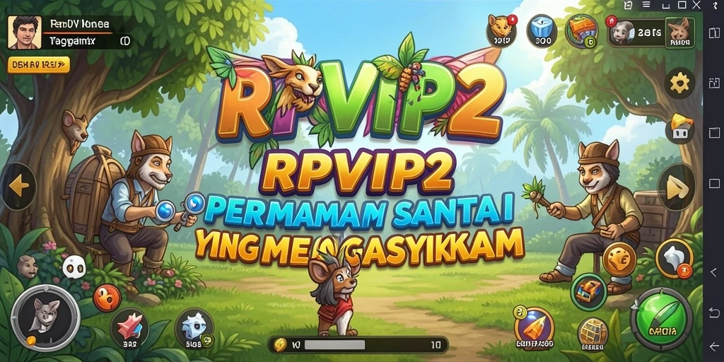 Tampilan gameplay RPVIP2 yang menyenangkan dan ceria.