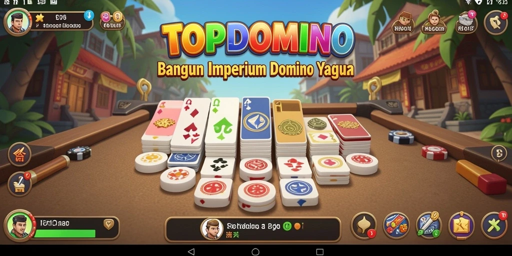 Tangkapan layar menunjukkan gameplay seru dalam membangun bisnis domino.
